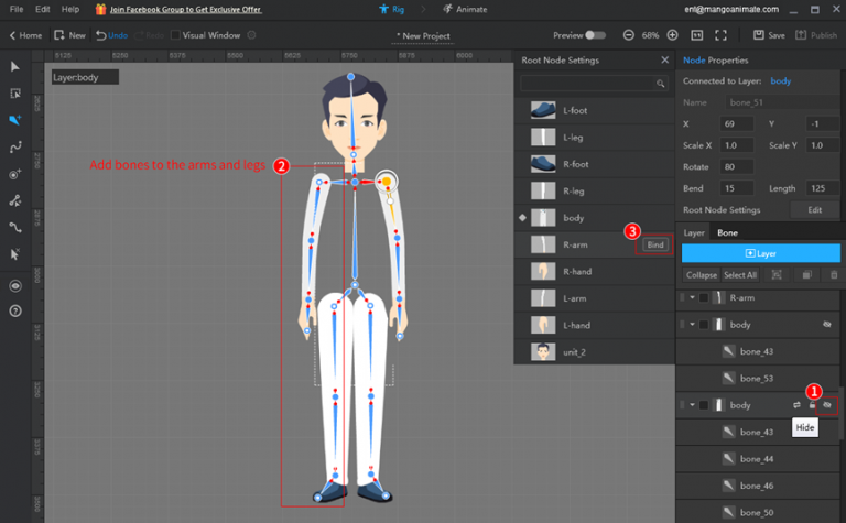 Why are the Added Bones Greyed Out - Mango Animate Help Center